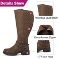 thumbnail image 5 of Love Steetly Women's Extra Wide Calf Knee High Boots, Quilted Tall Boots with Buckle Chain, Block Heel Side Zipper Non-Slip Winter Boots., 5 of 8