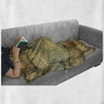 thumbnail image 6 of World Map Soft Flannel Fleece Throw Blanket, Old Chart Vintage Composition of 16th Century Atlas Print, Cozy Plush for Indoor and Outdoor Use, 50" x 60", Sand Brown Slate Blue, by Ambesonne, 6 of 6