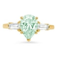 thumbnail image 7 of Three-Stone Engagement Ring for Women - 2.5ct Simulated Green Diamond in 14K Yellow Gold Promise Ring, 7 of 7