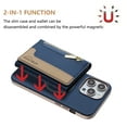 thumbnail image 2 of ELEHOLD Case for iPhone 13, 2-in-1 Detachable Magnetic Zipper Leather Wallet Case with Card Holder, RFID Blocking Folio Flip Cover,Darkblue, 2 of 5