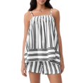 thumbnail image 2 of Womens Striped 2 Piece Lounge Sets Sleeveless Striped Pjs Set Cami Top and Shorts Pajama Set Outfits, 2 of 8
