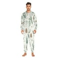 thumbnail image 5 of 1 Piece Adult Onesie Pajamas Cozy & Loose-Fit Sleepsuit Loungewear with Pockets Green Leaves and Pine Cones X-Small, 5 of 7