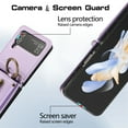 thumbnail image 2 of Crossbody Wallet Case for Samsung Galaxy Z Flip 4 with Lanyard Strap Card Slot Holder RFID Blocking 360° Ring Kickstand,Magnetic Flip Folio Zipper Purse Case, PU Leather Cover Handbag,Purple, 2 of 10