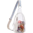 thumbnail image 1 of Sac Bandoulière Transparent, Sac Banane Transparent Approuvé pour les Stades pour Femmes Sac Bandoulière Sacs à Main Sac de Poitrine Transparent avec Sangle Ajustable Noir, 1 of 5