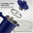 thumbnail image 4 of Secura French Press Coffee Maker, Double-Wall 304 Grade Stainless Steel Coffee Press with 2 Extra Screens, 34oz (1L), Blue, 4 of 8