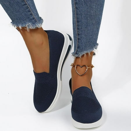 

Zanvin Womens Slip On Sneakers Clearance Women s Ladies Shoes Casual Daily Buckle Closed Toe Platform Sneakers Mesh Shoes Slip On Shoes Navy 43