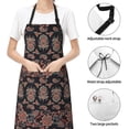 thumbnail image 6 of Pofeuu Retro Floral Print Waterproof Apron with Pockets Adjustable Cooking Aprons Kitchen Bib for Baking Household Cleaning, 6 of 8