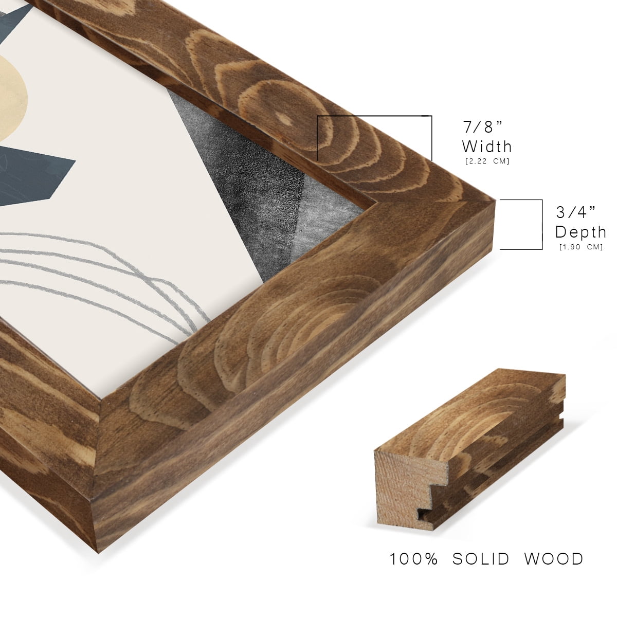 Diamond Slate IV - Framed Print w/glass - Walnut