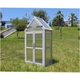 thumbnail image 3 of Adjustable Mini Greenhouse Outdoor Indoor Use, Wood Plant Stand with Metal Frame, Gray Tiered Shelves for Garden Patio Balcony, Compact House for Plants Herbs Veggies, 3 of 8