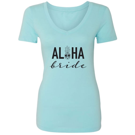 Aloha Bride Womens V-Neck Tee