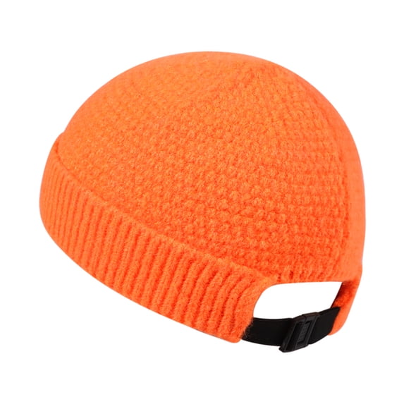 GRNSHTS Winter Knit Beanie Hat for Men Women Unisex Warm Classic Skull Cap Adjustable Knit Slouchy Daily Beanie Cap Orange