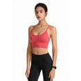 thumbnail image 5 of felwors Sewn in Padded Sports Bra, Strappy Sports Bra for Women Sexy Crisscross for Yoga Running Athletic Gym Workout Fitness Red, XL, 5 of 8