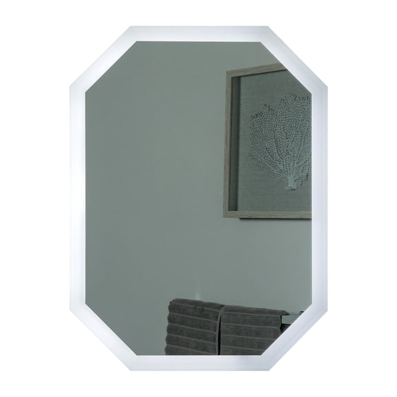 Margot LED Vanity Mirror 23.6" X 31.5" Octagon Modern Mirror by Decor Wonderland