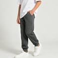 thumbnail image 4 of Eltusu Boys Cotton Sweatpants, Casual Solid Color Comfort Elastic Waistband Kids Joggers Dark Gray Size 14-15 T, 4 of 6