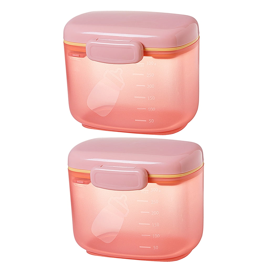PENIKOKO 2Pcs Compact Formula Container Silicone Pink Feeding Time Easier Outdoors