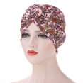 thumbnail image 2 of Caywon Women's Trendy Floral Print Head Wrap Muslim lightweight Breathable Ruffle All Packaged Spring Summer Headscarf(Pink,Free Size), 2 of 2