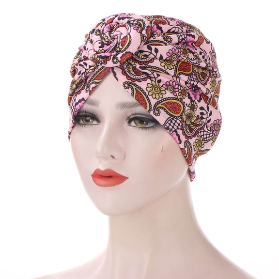 BEFOKA Headscarves for Women Pre Tied Solid Sliper On Caps Headwears Turban Headwrap Knot Pleated Chemo Headwears for Women