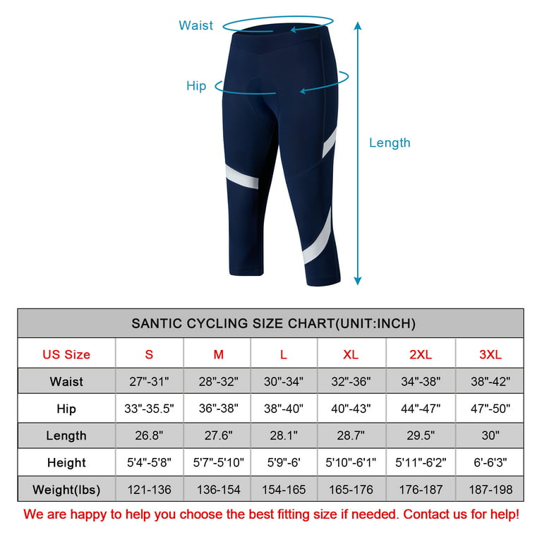 Santic Cycling Shorts Women Padded Cycle 3/4 Trousers Ladies
