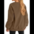 thumbnail image 4 of Sudadera con Capucha de Gran Tamaño para Mujer, Suéteres de Larga con Cuello Redondo de , Conjuntos Cómodos de Moda de Otoño. Marrón XL, 4 of 9