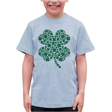 

7 ate 9 Apparel Kids St. Patrick s Day Shirts - Four Leaf Clover Clovers Grey T-Shirt 2T
