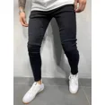 thumbnail image 3 of Color Sólido Stretch Casual Slim Fit Jeans Hombre, 3 of 8