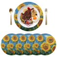 thumbnail image 5 of Qxltty 15inch Round Placemats Set of 1 Polyester Fabric Heat Resistant Washable Table Mat for Kitchen Party Decor Sweet Sunflowers, 5 of 7