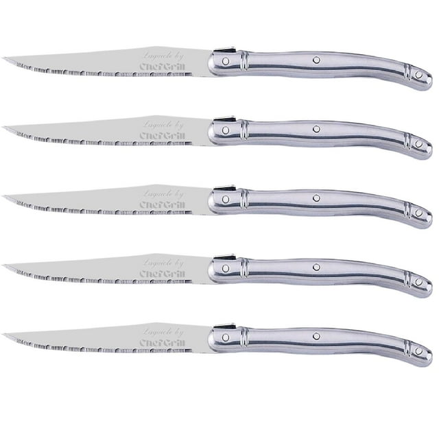 Cuchillos para Carne Laguiole LanguioleSilver 5 pzas23 cm Plata Acero Inoxidable Cuchillo para carne.