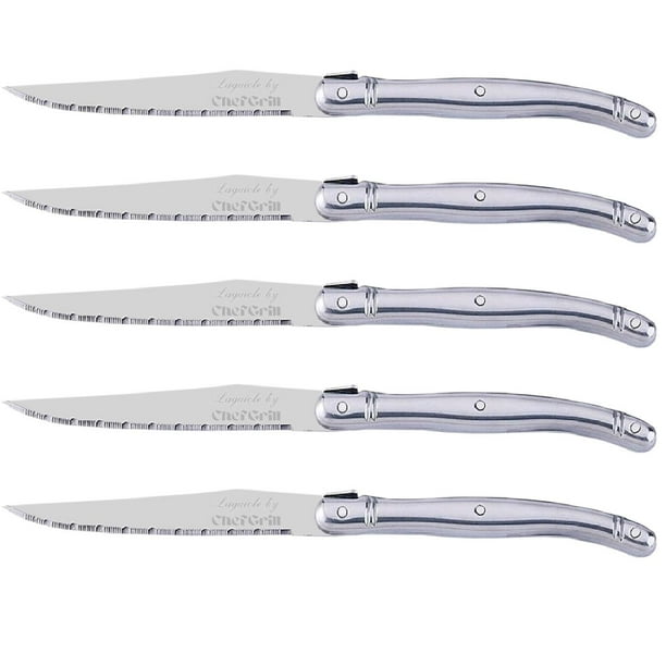 Cuchillos para Carne Laguiole LanguioleSilver 5 pzas23 cm Plata Acero Inoxidable Cuchillo para carne.