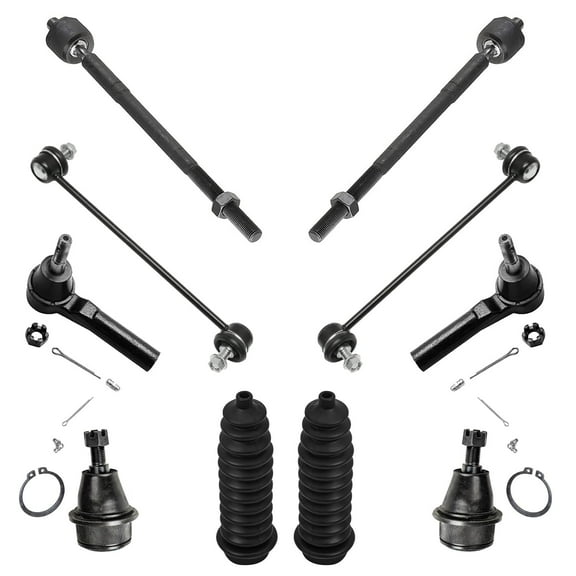 Detroit Axle - Front 10pc Suspension Kit for 07-10 Sebring, 11-14 Chrysler 200, 08-14 Dodge Avenger, Tie Rods Lower Ball Joints Boots Sway Bars 2007 2008 2009 2010 2011 2012 2013 2014 Replacement