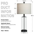 thumbnail image 5 of Cinkeda Industrial Black Table Lamps Set of 2 for Living Room Bedroom 26" Tall Modern Clear Glass 3 Way Dimmable Touch Control Bedside Nightstand Lamp with USB C+A Ports AC Outlet, 5 of 6
