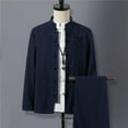 thumbnail image 2 of Spring Chinese Style Retro Ethnic Style Suits Men's Suits Spring Stand-up Collar Chinese Tunic, 2 of 7