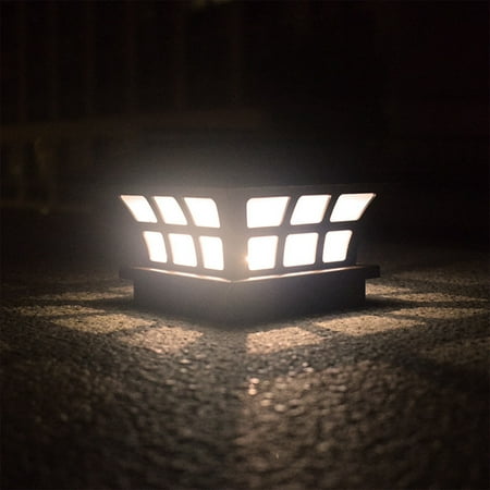 

Solar Powered Coffee Column Head Lamp Outdoor Waterproofs Decorative Wall Lamp Courtyard Column Head Lamp Wall Head Lamp