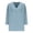 Blue 03, variant on Plus Size 3/4 Sleeve T-shirts Soft Poly-cotton Womens V Neck Tops Scalloped Plain Tshirts Fall Spring Base Tees (2XL, Orange 01)