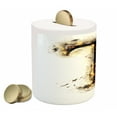 thumbnail image 2 of Letter T Piggy Bank, Scorching Letter T of Alphabet Design Worn out Background, Ceramic Coin Bank Money Box for Cash Saving, 3.6" X 3.2", Tan Black Orange, by Ambesonne, 2 of 4