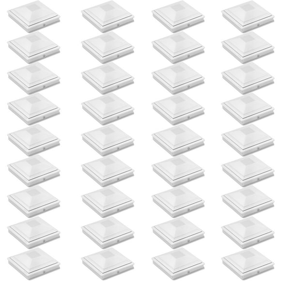 Post Caps SiedInlar 4x4, color blanco, impermeable, paquete de 36 unidades