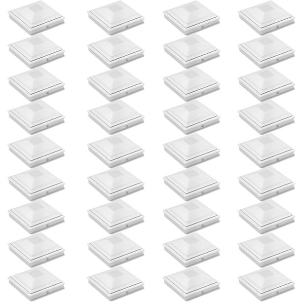 Post Caps SiedInlar 4x4, color blanco, impermeable, paquete de 36 unidades