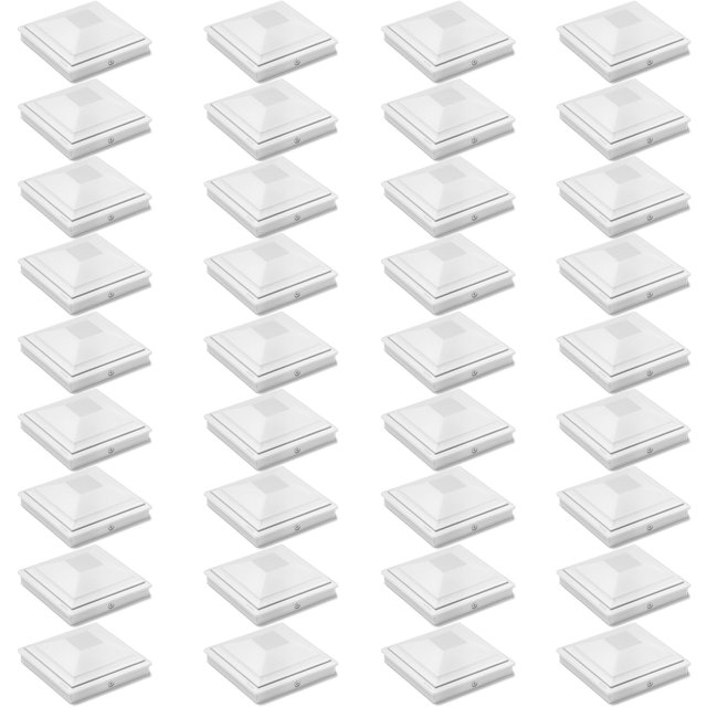 Post Caps SiedInlar 4x4, color blanco, impermeable, paquete de 36 unidades