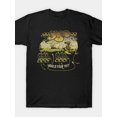 thumbnail image 1 of T-shirt 1977 World Tour Vintage Graphique pour Hommes & Femmes Tee Rétro Noir avec Imprimé Doré & Jaune, 1 of 5