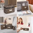 thumbnail image 5 of Soda Candy Makeup Bag Large Quilted Cosmetic Bag Floral Make up Bag for Women Cute Cotton Makeup Bag Set Travel Toiletry Organizer Bag, Oil Paint Flower, 5 of 7