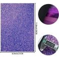 thumbnail image 5 of 6 Pieces 8x12 Inch (21x30cm) Faux Leather Sheets Purple Color Series Fine Chunky Glitter Litchi Patent Skin Texture Faux Leather Fabric for Bow Earring Making DIY Craft, 5 of 5