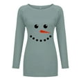 thumbnail image 3 of Qertyioot Chandail en Molleton Décontracté de Noël pour Femmes, Manches Longues Col Rond Imprimé Ample, 3 of 7