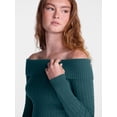 thumbnail image 4 of No Boundaries Cable Knit Off The Shoulder Sweater, Women's XXS-XXL, 4 of 6