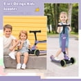 thumbnail image 2 of Infans 2-in-1 Kids Kick Scooter w/ Removable Seat Flash Wheels & Brake Purple, 2 of 7