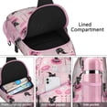 thumbnail image 4 of Sling Backpack,Pink Halloween Black Cats Ghosts and Pumpkins Sling Bag with Water Bottle Holder,Waterproof Sling Bag for Men/Women with Headphone Jack for Hiking,Travel, 4 of 6