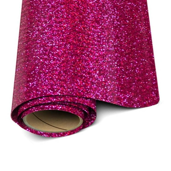 Siser Glitter Heat Transfer Vinyl –Hot Pink HTV Iron on Vinyl – 12” x 3 Foot ( 36 inches / 1 yard )