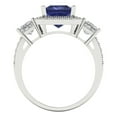 thumbnail image 4 of Three-Stone Engagement Ring for Women - 3.005ct Simulated Tanzanite in 14K White Gold Promise Ring, 4 of 6
