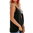 thumbnail image 3 of Babysbule Womens Tank Tops Womens Tops Solid Buttons V-Neck Sexy Vest Sling Camisole Sleeveless T-Shirt, 3 of 7