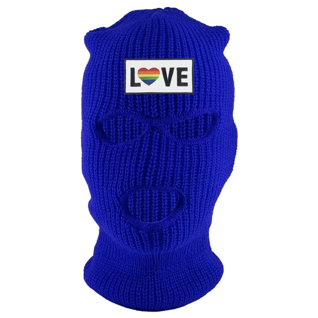 Gravity Threads Love Rainbow Heart 3-Hole Ski Mask - Royal