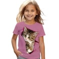 thumbnail image 3 of WOYY Cute Cat Graphic Tee for Girls Casual Comfortable Short Sleeve T-Shirt, Sizes 3-13, 3 of 3