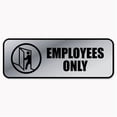 thumbnail image 1 of Brushed Metal Office Sign  Employees Only  9 x 3  Silver, 1 of 1